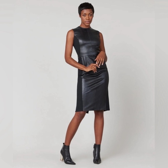 SPANX Dresses & Skirts - SPANX Dress Womens Size 1X/1T Black Sleeveless Sheath Bodycon Knee Length